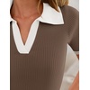 image:imageZESICA Womens Summer Short Sleeve T Shirts Work Office TopsMocha