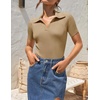 image:imageZESICA Womens Summer Short Sleeve T Shirts Work Office TopsToffee