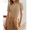 image:imageZESICA Womens Summer Short Sleeve T Shirts Work Office TopsToffee