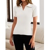 image:imageZESICA Womens Summer Short Sleeve T Shirts Work Office TopsWhite