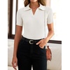 image:imageZESICA Womens Summer Short Sleeve T Shirts Work Office TopsWhite