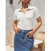 image:imageZESICA Womens Summer Short Sleeve T Shirts Work Office TopsWhite