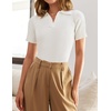 image:imageZESICA Womens Summer Short Sleeve T Shirts Work Office TopsWhite