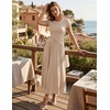 image:imageZESICA Womens Summer Short Sleeve Twist Front Maxi DressesApricot