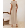 image:imageZESICA Womens Summer Short Sleeve Twist Front Maxi DressesApricot