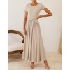 image:imageZESICA Womens Summer Short Sleeve Twist Front Maxi DressesApricot