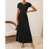 image:imageZESICA Womens Summer Short Sleeve Twist Front Maxi DressesBlack