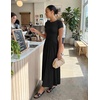 image:imageZESICA Womens Summer Short Sleeve Twist Front Maxi DressesBlack
