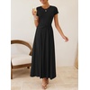 image:imageZESICA Womens Summer Short Sleeve Twist Front Maxi DressesBlack
