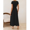 image:imageZESICA Womens Summer Short Sleeve Twist Front Maxi DressesBlack