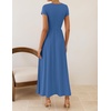 image:imageZESICA Womens Summer Short Sleeve Twist Front Maxi DressesBlue