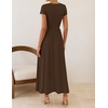 image:imageZESICA Womens Summer Short Sleeve Twist Front Maxi DressesBrown