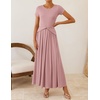 image:imageZESICA Womens Summer Short Sleeve Twist Front Maxi DressesPink