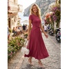 image:imageZESICA Womens Summer Short Sleeve Twist Front Maxi DressesRoseberry