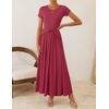 image:imageZESICA Womens Summer Short Sleeve Twist Front Maxi DressesRoseberry