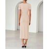 image:imageZESICA Womens Summer Short Sleeve Wrap Cocktail Midi DressApricot