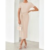image:imageZESICA Womens Summer Short Sleeve Wrap Cocktail Midi DressApricot
