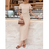 image:imageZESICA Womens Summer Short Sleeve Wrap Cocktail Midi DressApricot