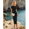 image:imageZESICA Womens Summer Short Sleeve Wrap Cocktail Midi DressBlack