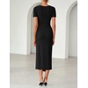 image:imageZESICA Womens Summer Short Sleeve Wrap Cocktail Midi DressBlack