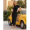 image:imageZESICA Womens Summer Short Sleeve Wrap Cocktail Midi DressBlack