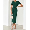image:imageZESICA Womens Summer Short Sleeve Wrap Cocktail Midi DressGreen