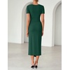 image:imageZESICA Womens Summer Short Sleeve Wrap Cocktail Midi DressGreen