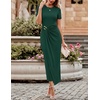 image:imageZESICA Womens Summer Short Sleeve Wrap Cocktail Midi DressGreen