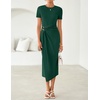 image:imageZESICA Womens Summer Short Sleeve Wrap Cocktail Midi DressGreen