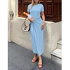 image:imageZESICA Womens Summer Short Sleeve Wrap Cocktail Midi DressLight Blue