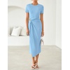 image:imageZESICA Womens Summer Short Sleeve Wrap Cocktail Midi DressLight Blue