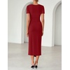 image:imageZESICA Womens Summer Short Sleeve Wrap Cocktail Midi DressRed