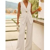 image:imageZESICA Womens Summer Sleeveless 2 Piece Blazer Suit SetsApricot