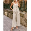 image:imageZESICA Womens Summer Sleeveless 2 Piece Blazer Suit SetsApricot