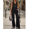 image:imageZESICA Womens Summer Sleeveless 2 Piece Blazer Suit SetsBlack