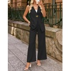 image:imageZESICA Womens Summer Sleeveless 2 Piece Blazer Suit SetsBlack
