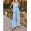 image:imageZESICA Womens Summer Sleeveless 2 Piece Blazer Suit SetsBlue