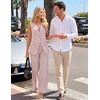 image:imageZESICA Womens Summer Sleeveless 2 Piece Blazer Suit SetsPink