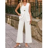image:imageZESICA Womens Summer Sleeveless 2 Piece Blazer Suit SetsWhite