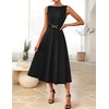 image:imageZESICA Womens Summer Sleeveless 2026 Formal Cocktail Party Midi DressesBlack