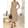 image:imageZESICA Womens Summer Sleeveless 2026 Formal Cocktail Party Midi DressesKhaki