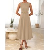 image:imageZESICA Womens Summer Sleeveless 2026 Formal Cocktail Party Midi DressesKhaki