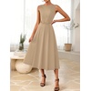 image:imageZESICA Womens Summer Sleeveless 2026 Formal Cocktail Party Midi DressesKhaki