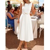 image:imageZESICA Womens Summer Sleeveless 2026 Formal Cocktail Party Midi DressesWhite