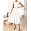 image:imageZESICA Womens Summer Sleeveless 2026 Formal Cocktail Party Midi DressesWhite