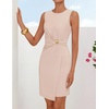image:imageZESICA Womens Summer Sleeveless Bodycon Formal Cocktail Work Short DressApricot