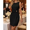 image:imageZESICA Womens Summer Sleeveless Bodycon Formal Cocktail Work Short DressBlack