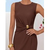 image:imageZESICA Womens Summer Sleeveless Bodycon Formal Cocktail Work Short DressBrown