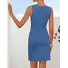 image:imageZESICA Womens Summer Sleeveless Bodycon Formal Cocktail Work Short DressDusty Blue