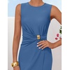 image:imageZESICA Womens Summer Sleeveless Bodycon Formal Cocktail Work Short DressDusty Blue